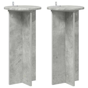 vidaXL Stojan na rostliny 2 pcs Betonově &scaron;ed&aacute; 29,5 x 29,5 x 60 cm