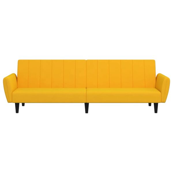 vidaXL 2m&iacute;stn&aacute; rozkl&aacute;dac&iacute; pohovka žlut&aacute; samet