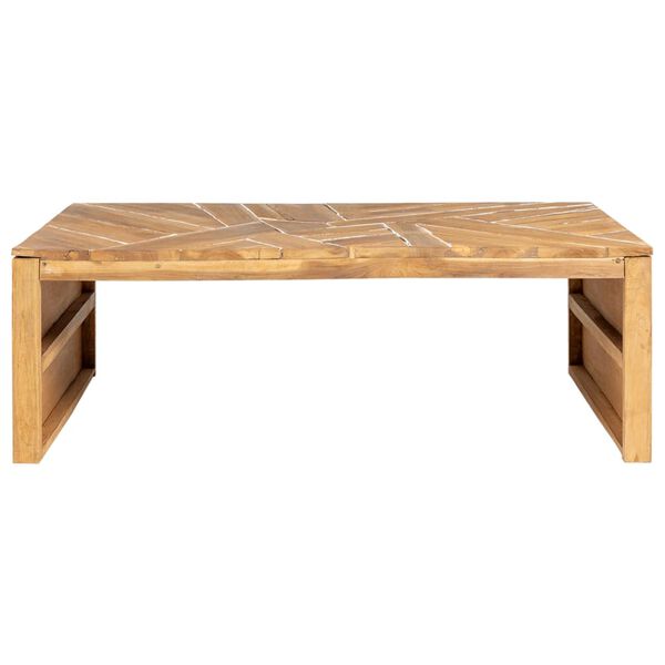 vidaXL Konferenční stolek erozní masivní teak 110 x 35 x 38 cm