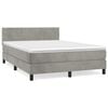 vidaXL Box spring postel s matrac&iacute; světle &scaron;ed&aacute; 140x190 cm samet