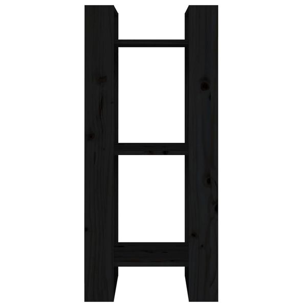 vidaXL Knihovna / dělic&iacute; stěna čern&aacute; 41 x 35 x 91 cm masivn&iacute; borovice