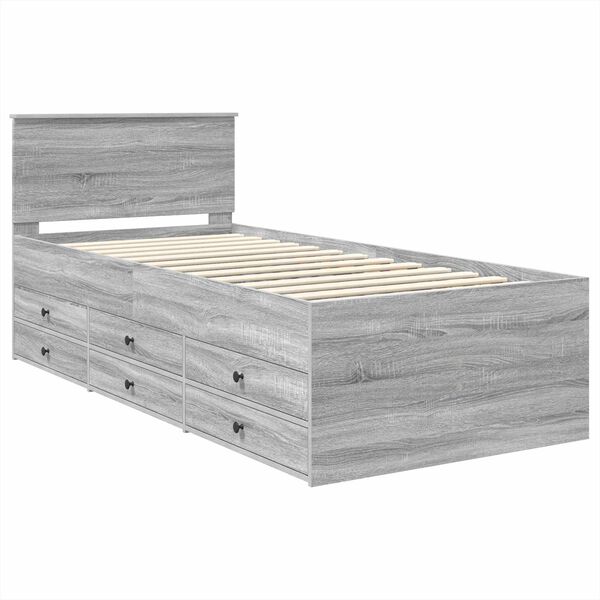 vidaXL Daybed s čelo &Scaron;ed&aacute; Sonoma a čern&aacute; 100 x 200 cm kompozitn&iacute; dřevo