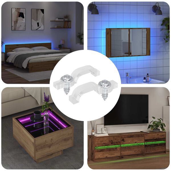 vidaXL LED p&aacute;sek spony 2 pcs Transparentn&iacute; 23,8 x 7,3 x 4,3 mm