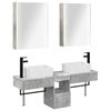 vidaXL Sada koupelnov&yacute;ch skř&iacute;něk 5 pcs Betonově &scaron;ed&aacute; 53 x 15,5 x 70 cm