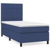 vidaXL Box spring postel s matrac&iacute; modr&aacute; 90x200 cm textil