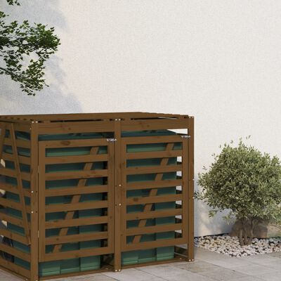 vidaXL Nástavec pro úložný box na popelnice medově hnědý borové dřevo