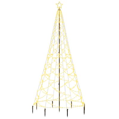 vidaXL Vánoční stromek s kovovým sloupkem 500 LED teplý bílý 3 m
