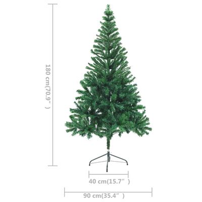 vidaXL Umělý vánoční stromek s LED a sadou koulí 180 cm 564 větviček