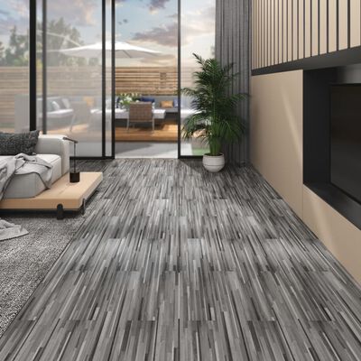 vidaXL Nesamolepicí PVC podlahová prkna 5,26 m² 2 mm šedá s pruhy