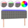 vidaXL Čelo postele s LED tmavě &scaron;ed&eacute; 144x5x78/88 cm textil