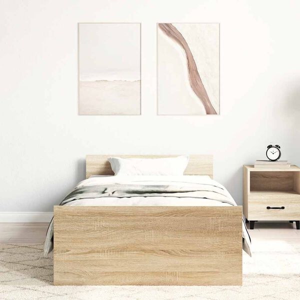 vidaXL R&aacute;m postele bez matrace dub sonoma 100x200 cm kompozitn&iacute; dřevo