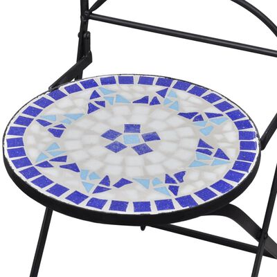 vidaXL 3dílný bistro set mozaikový keramický modro-bílý