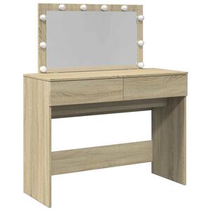 vidaXL Toaletn&iacute; stolek s LED dub sonoma 100 x 40 x 120 cm