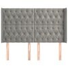 vidaXL Čelo postele typu ušák světle šedé 163x16x118/128 cm samet