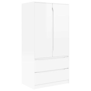 vidaXL &Scaron;atn&iacute; skř&iacute;ň se z&aacute;suvkou Vysok&yacute; Leskl&yacute; B&iacute;l&yacute; 79,5 x 49 x 156 cm