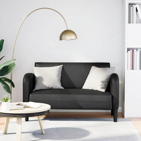 vidaXL Loveseat Sofa čern&aacute; 110 cm uměl&aacute; kůže