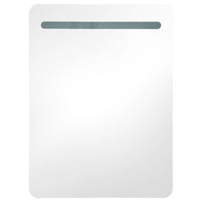 vidaXL LED koupelnová skříňka se zrcadlem bílá a dub 60 x 11 x 80 cm
