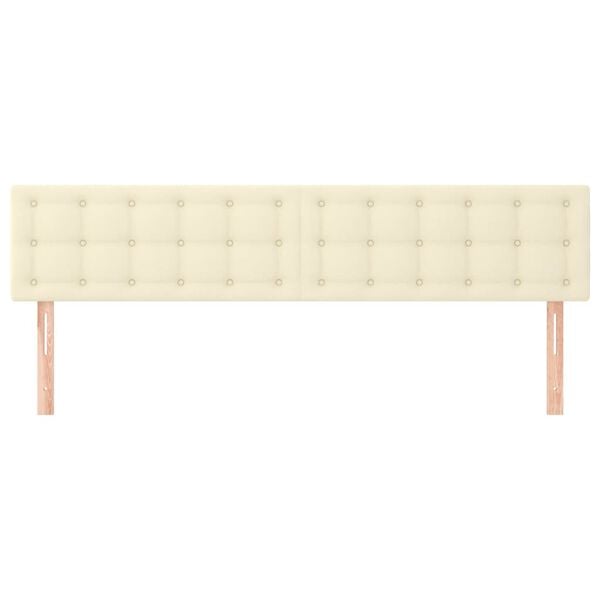 vidaXL Čela postele kr&eacute;mov&aacute; 180x5x78/88 cm uměl&aacute; kůže