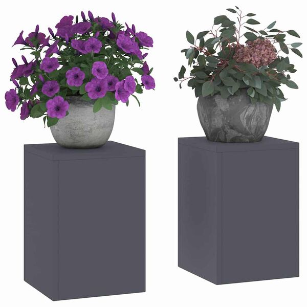 vidaXL Stojan na rostliny 2 pcs Antracit 24 x 24 x 35 cm Ocel