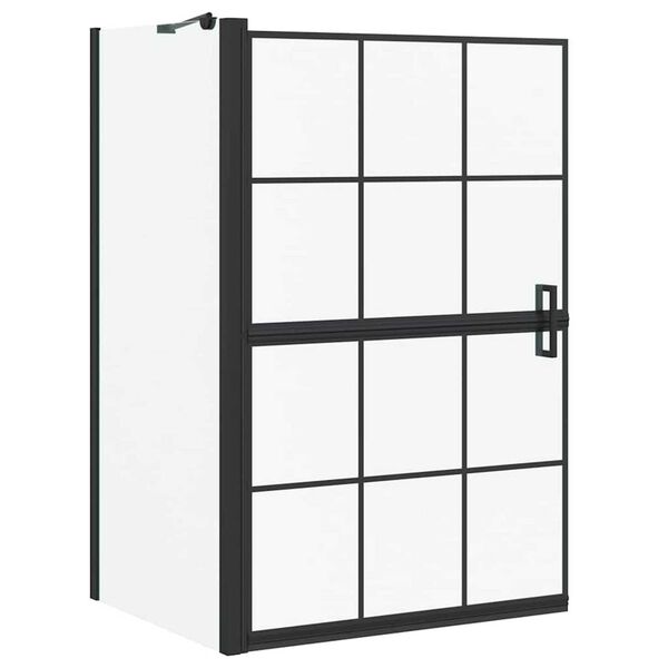 vidaXL Sprchová obrazovka do vany Černá a průhledná 116 x 68 x 128 cm