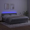 vidaXL Box spring postel s matrac&iacute; a LED světle &scaron;ed&aacute; 160x200 cm samet