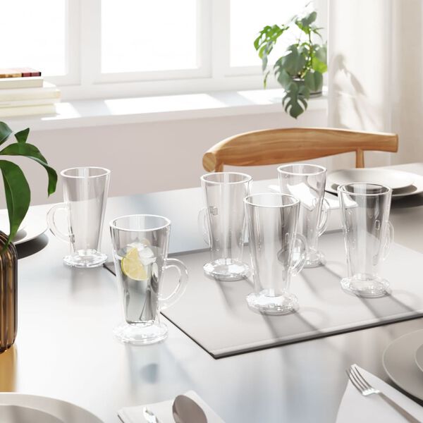 vidaXL Sklenice na latte s uchem 6 ks 250 ml