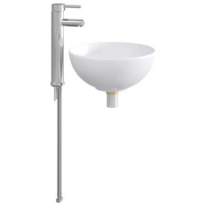 vidaXL Um&yacute;vadlo s bateri&iacute; a odpadem Chrom 32 x 32 x 13 cm Keramika