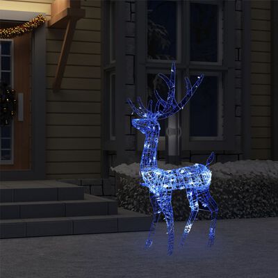 vidaXL Vánoční dekorace akrylový sob 140 LED diod 128 cm modré světlo