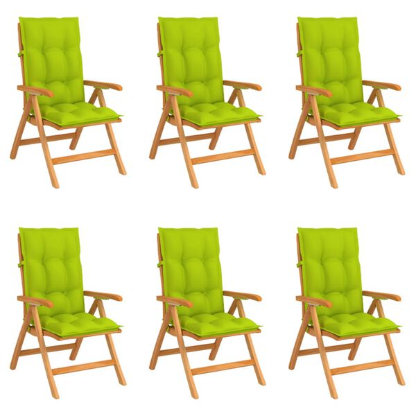 vidaXL Polohovac&iacute; zahradn&iacute; židle s podu&scaron;kami 6 ks masivn&iacute; teak