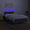 vidaXL Box spring postel s matrac&iacute; a LED tmavě &scaron;ed&aacute; 120x200 cm textil