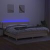 vidaXL Box spring postel s matrac&iacute; a LED kr&eacute;mov&aacute; 200x200 cm textil