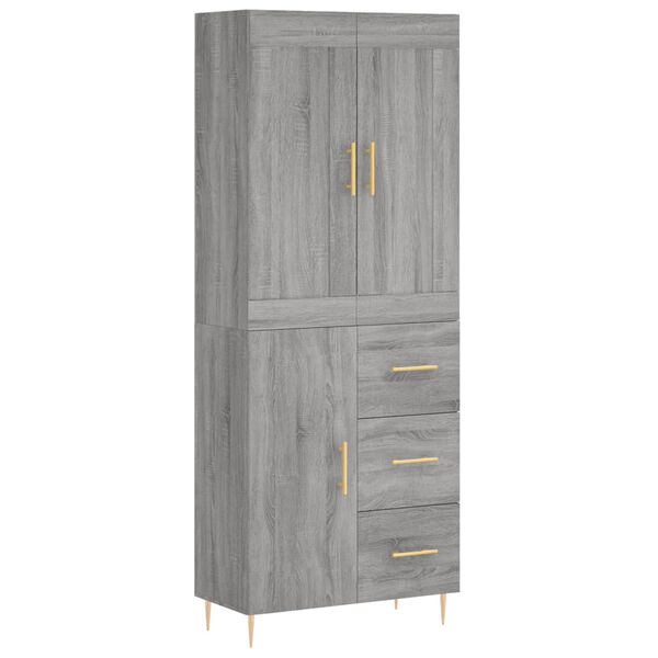 vidaXL Skř&iacute;ň highboard &scaron;ed&aacute; sonoma 69,5 x 34 x 180 cm kompozitn&iacute; dřevo