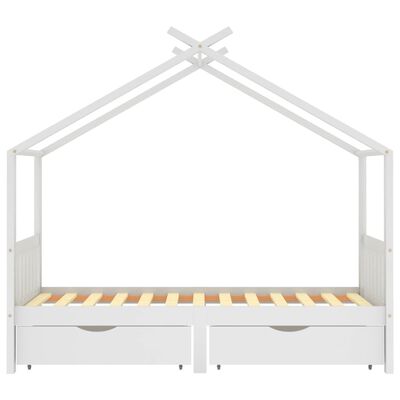 vidaXL Rám dětské postele se zásuvkami bílý masivní borovice 90x200 cm