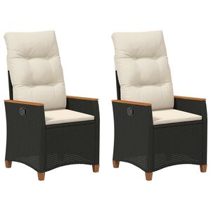 vidaXL Polohovac&iacute; zahradn&iacute; židle Čern&aacute; a kr&eacute;mov&aacute; 64 x 57,5 x 112 cm