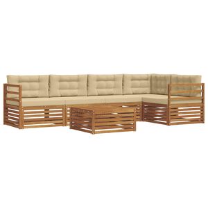 vidaXL Venkovn&iacute; pohovkov&aacute; souprava 6 pcs Přirozen&aacute; a B&eacute;žov&aacute;