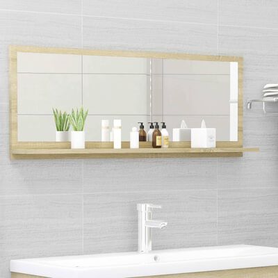 vidaXL Koupelnové zrcadlo dub sonoma 100 x 10,5 x 37 cm dřevotříska