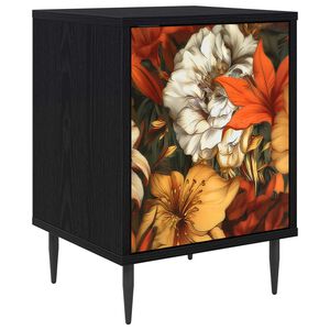 vidaXL Nočn&iacute; skř&iacute;ňka GENNEP Čern&yacute; dub 36 x 33 x 51 cm Kompozitn&iacute; dřevo