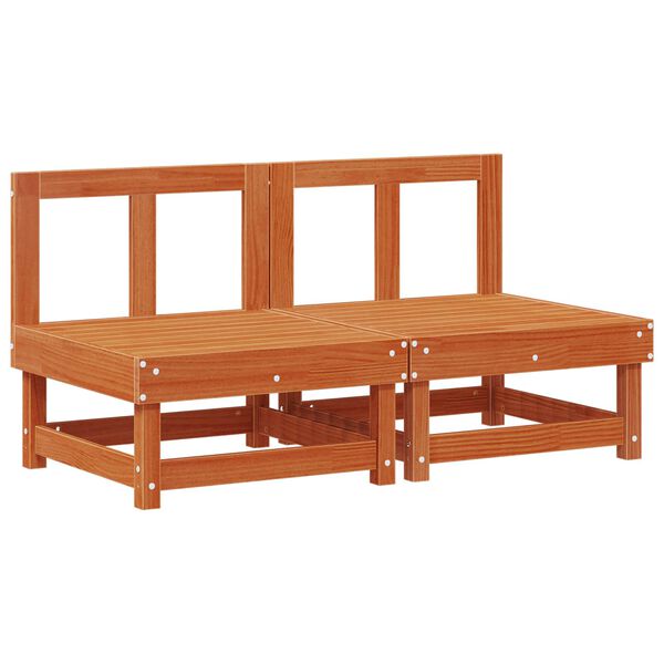 vidaXL Středn&iacute; pohovka do zahrady Masivn&iacute; borovice Voskově Hněd&aacute;