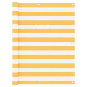 vidaXL Balk&oacute;nov&aacute; z&aacute;stěna b&iacute;lo-žlut&aacute; 120 x 600 cm oxfordsk&aacute; l&aacute;tka