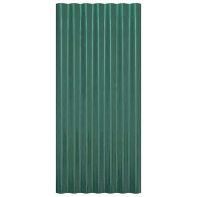 vidaXL Střešní panely 12 ks práškově lakovaná ocel zelené 80 x 36 cm
