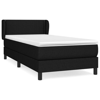 vidaXL Box spring postel s matrací černá 90x200 cm textil