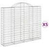 vidaXL Klenut&eacute; gabionov&eacute; ko&scaron;e 5 ks 200x30x160/180cm pozinkovan&eacute; železo