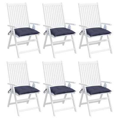 vidaXL Podušky na židli 6 ks námořnicky modré 40x40x7 cm látka oxford