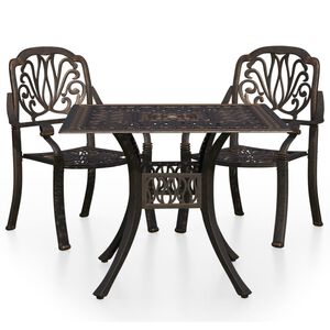 vidaXL 3d&iacute;ln&yacute; bistro set lit&yacute; hlin&iacute;k bronzov&yacute;