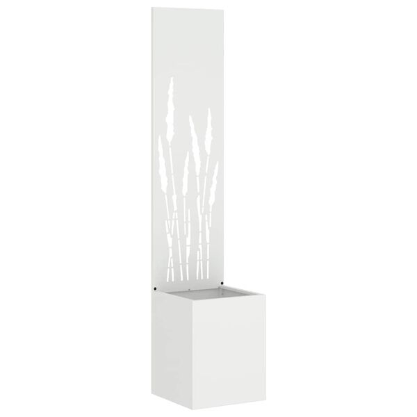 vidaXL Soukromí na zahradě Bílá 32 x 140 cm Studeně válcovaná ocel