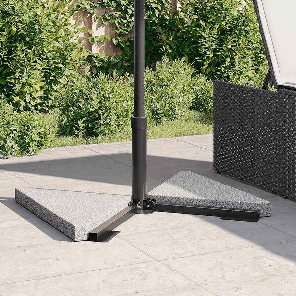 vidaXL Z&aacute;těžov&eacute; kotouče na slunečn&iacute;k 2 ks &scaron;ed&eacute; žulov&eacute; troj&uacute;heln&iacute;kov&eacute; 14 kg