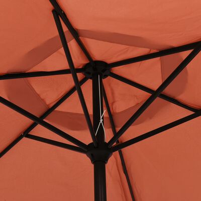 vidaXL Zahradní slunečník s kovovou tyčí terakotový 300 cm
