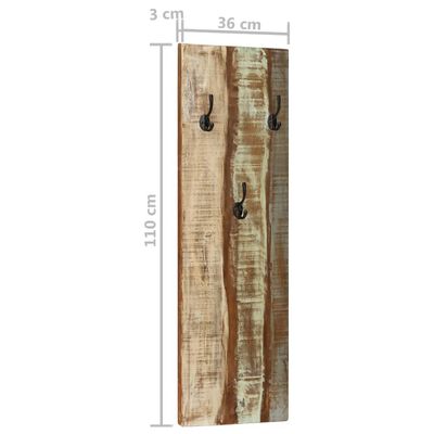 vidaXL Nástěnné věšáky 2 ks 36 x 3 x 110 cm masivní recyklované dřevo