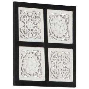 vidaXL Uměleck&yacute; dekor Čern&aacute; a b&iacute;l&aacute; 40 x 40 x 1,5 cm Dřevěn&yacute; materi&aacute;l