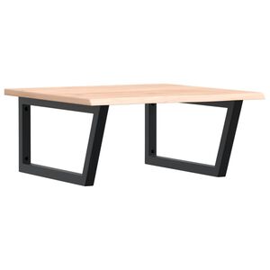 vidaXL Deska pod umyvadlo n&aacute;stěnn&aacute; ocel a masivn&iacute; dubov&eacute; dřevo